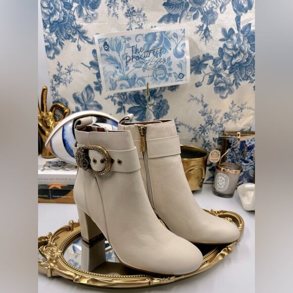 🆕 KURT GEIGER LONDON 🧿 NWOT Mayfair Ankle Boot, Bone - Sz 36 - Picture 2 of 15
